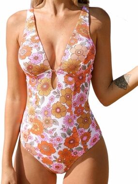 Retro Floral One-Piece Swimsuit